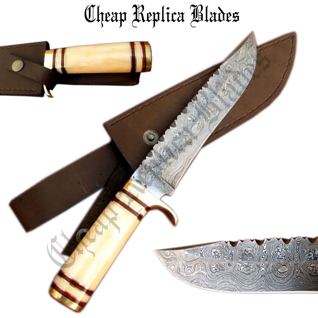 Bone Handle Damascus Steel Knife-0