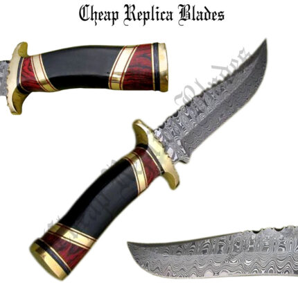 Bone Handle Damascus Steel Skinning Knife-0