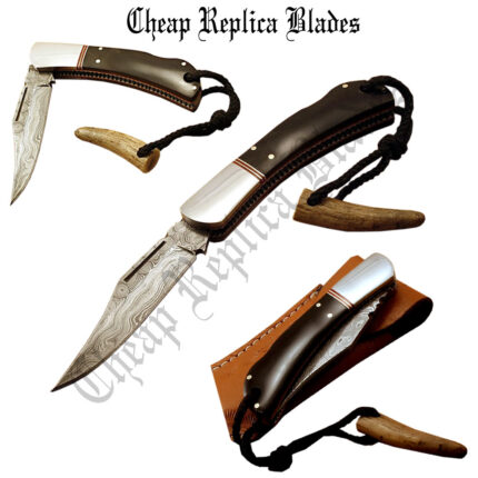 Buffalo Horm Scales Folding Knife-0