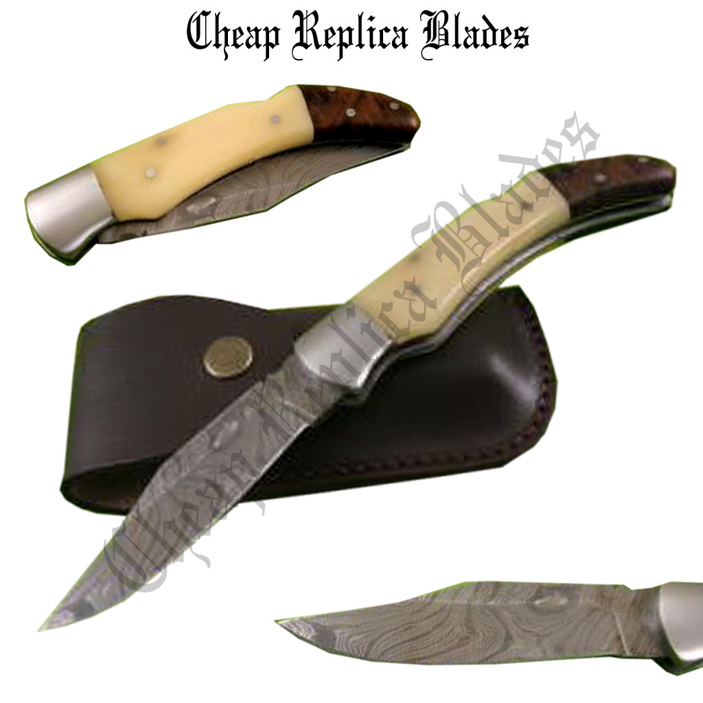 Custom Damascus Folding Knife-0