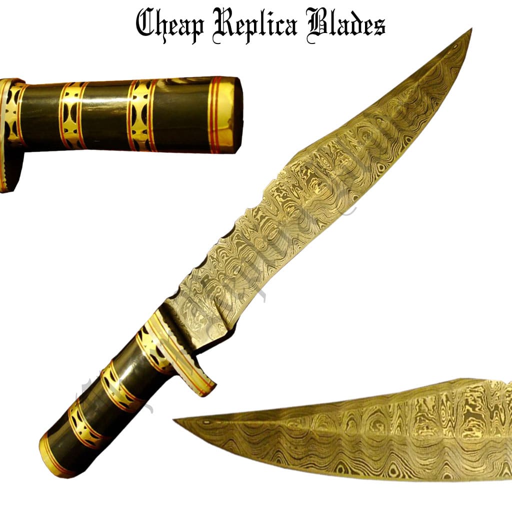 Damascus Bowie Beautiful Knife-0