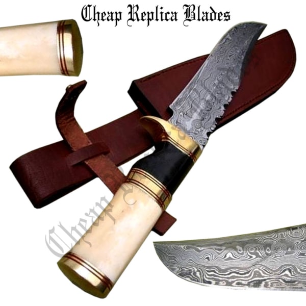 Damascus Bowie Hunter Knife A-0