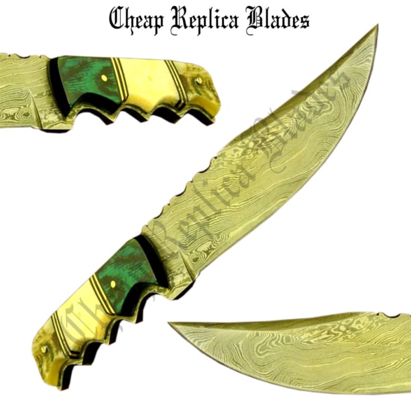 Damascus Full Tang Knife Custom Leather Sheath-0