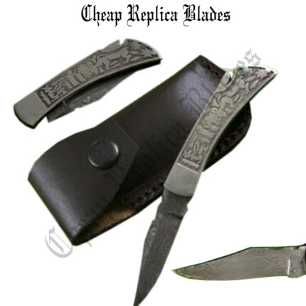 Damascus Steel Folding Knife-0