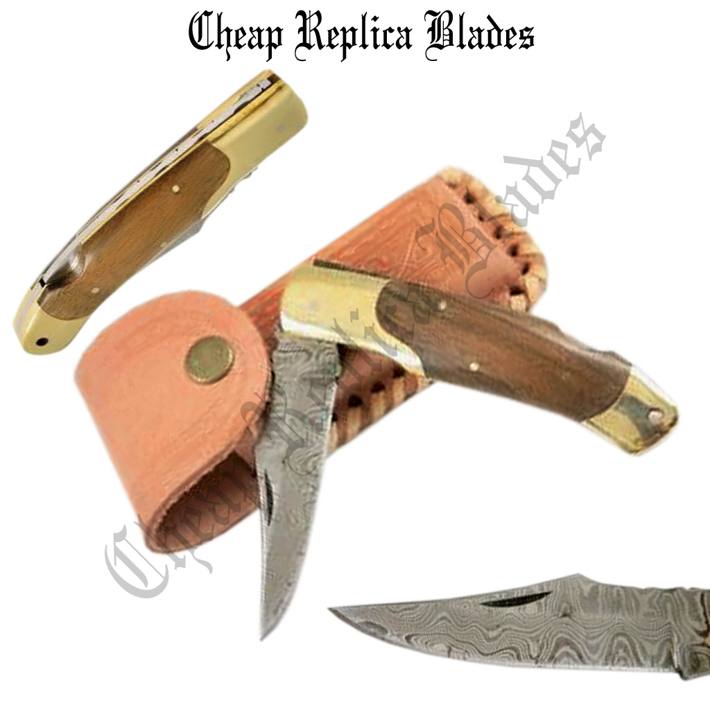 Damascus Steel Folding Pocket Knife-0