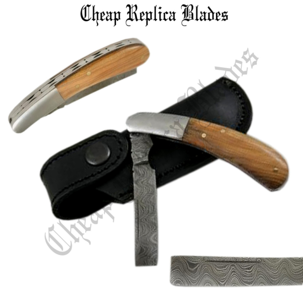 Damascus Steel Folding Razor-0