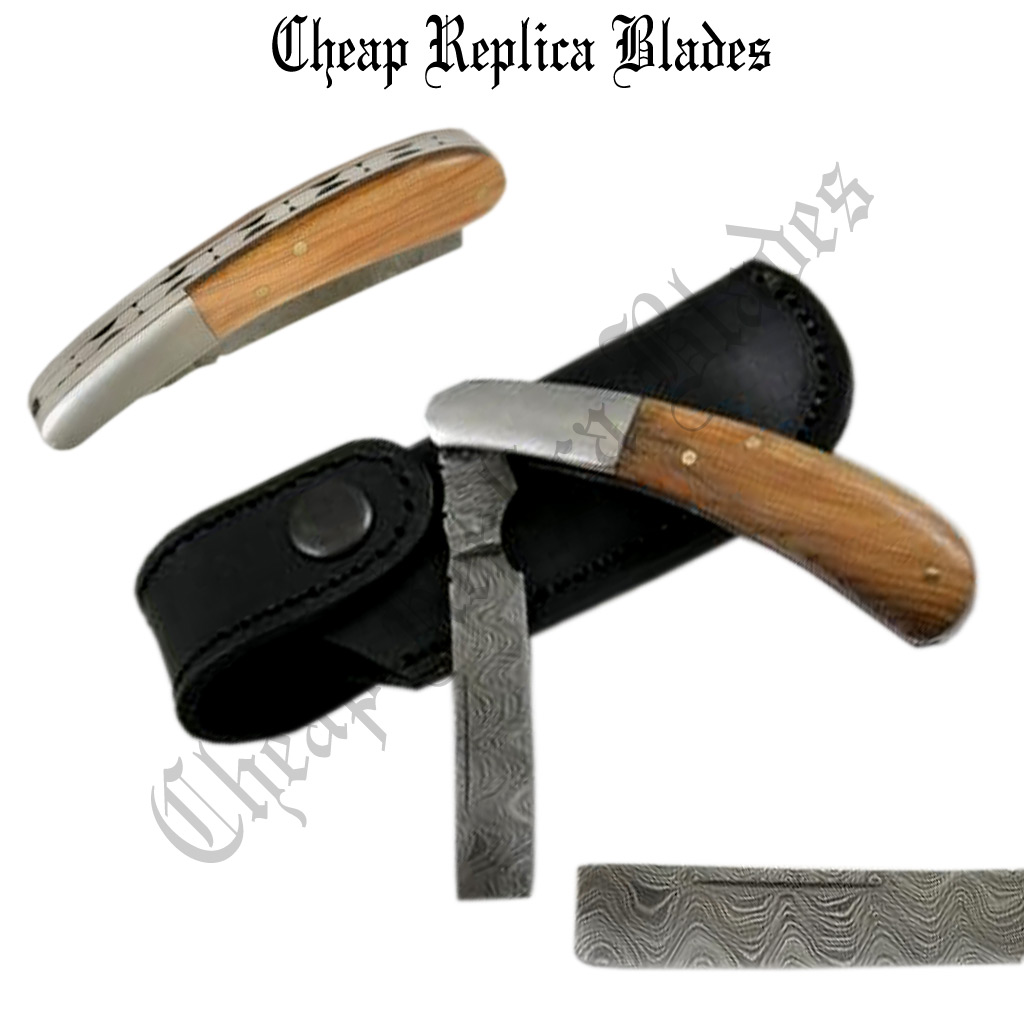 Damascus Steel Folding Razor-0