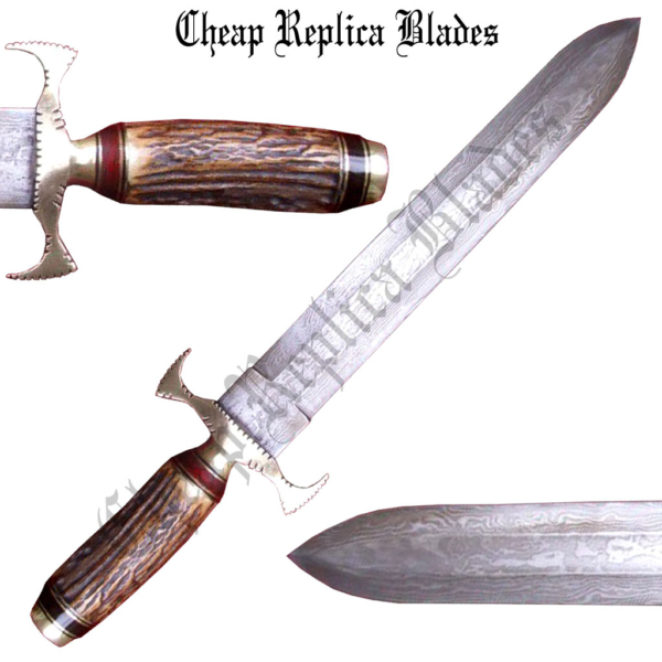 Custom Damascus Dagger Style Knife-0