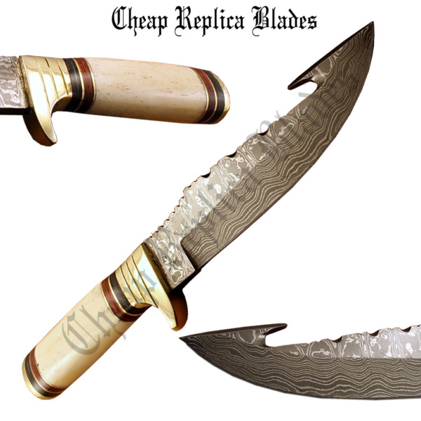 Custom Gut Hook Damascus Knife-0