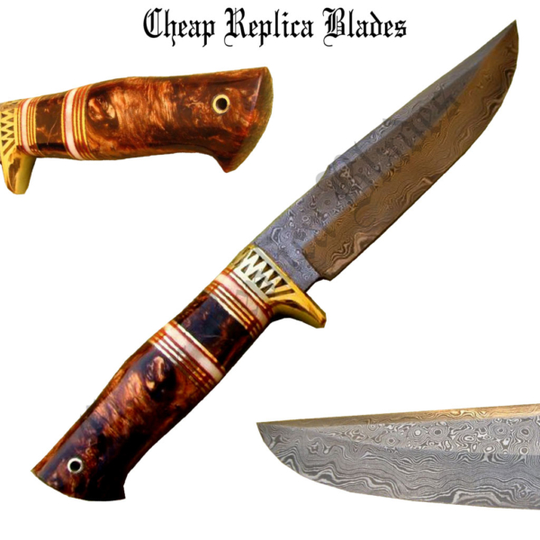 Custom Handmade Damascus Hunter Knife-0