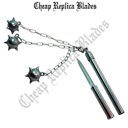 Triple Spiked Flail Mace with Knife