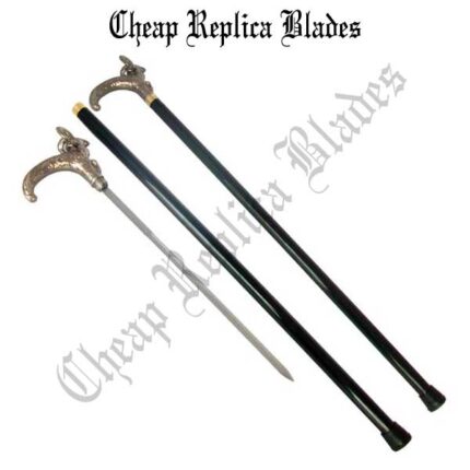 CRB-228 Rams Head Walking Sword Cane-0