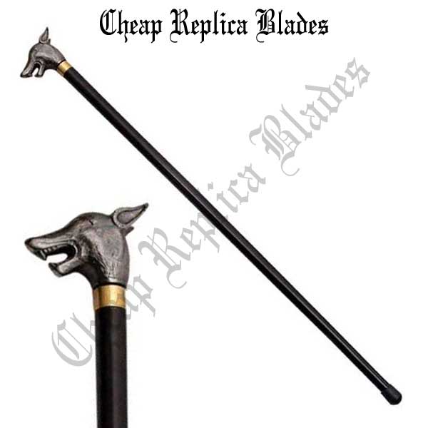 CRB-236 Wolf Walking Sword Cane-0